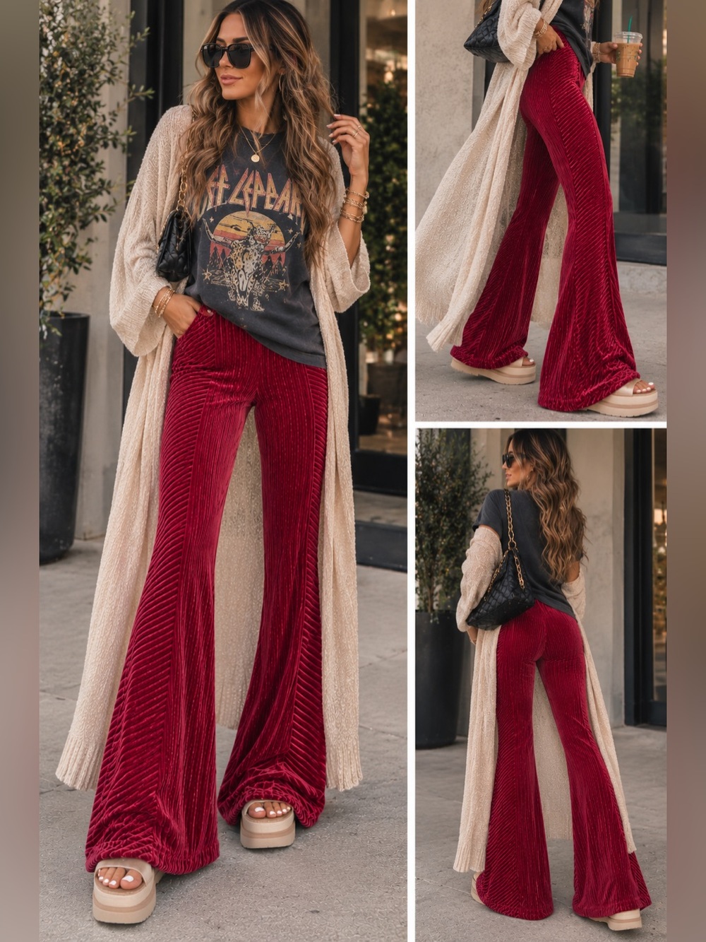 Free People Velvet Flare Pants
